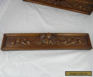 Item Antique French A Pair Of Hand Carved Architectural Panel Solid Oak Wood Trim for Sale