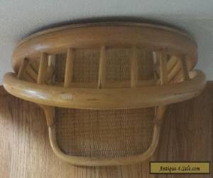 Item Vintage Boho Mid Century Modern Rattan Bamboo Mirror With Shelf for Sale