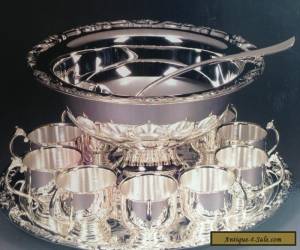 Item ROYAL LIMITED Silver Plate Thirteen Piece PUNCH BOWL SET IN ORIGINAL BOX for Sale
