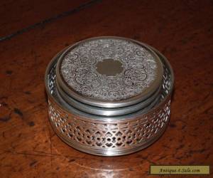 Item "STRACHAN" VINTAGE SILVER PLATED COASTER SET & HOLDER for Sale