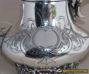 Item Antique PHILIP ASHBERRY & SONS Silver Plate Large Capacity Tea Pot - Etched for Sale