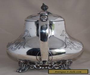 Item Antique PHILIP ASHBERRY & SONS Silver Plate Large Capacity Tea Pot - Etched for Sale