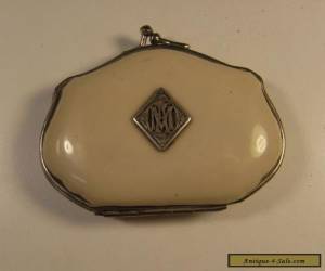 Item Antique French coin purse with silver monogram for Sale