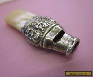 Item VICTORIAN SILVER & MOTHER OF PEARL BABY WHISTLE/TEETHER for Sale