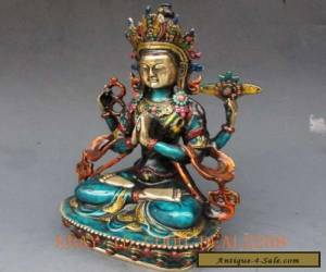 Item Chinese Cloisonne Handwork Carved Four armt Tara Buddha Statue for Sale