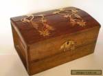 ANTIQUE, OAK JEWELLERY BOX WITH BRASS DECORATION..... for Sale