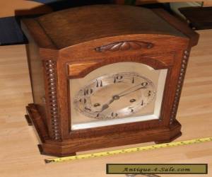 Item Large Antique Oak Cased Mantel Clock With Junghans Movement for Sale