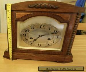 Item Large Antique Oak Cased Mantel Clock With Junghans Movement for Sale