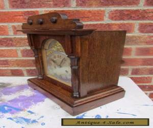 Item German Oak Striking Mantle Clock C1910 for Sale