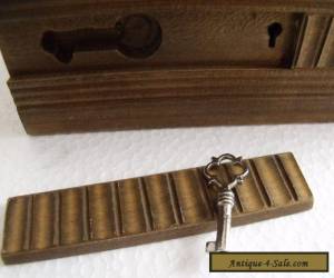 Item vintage carved wooden box with secret key compartment,  for Sale