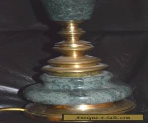 Item VINTAGE BRASS & TURNED GREEN MARBLE TABLE LAMP for Sale