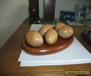 Item A FABULOUS SET OF TURNED WOODEN EGGS AND A CARVED WOODEN BOWL BY DON ALEXANDER for Sale