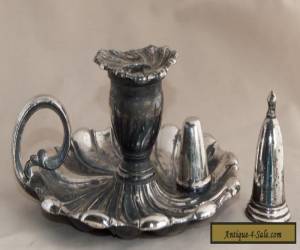 Item Vintage JAMES DIXON & SONS Silver Plate EPBM Bed Chamber Candle Stick/Snuffer for Sale
