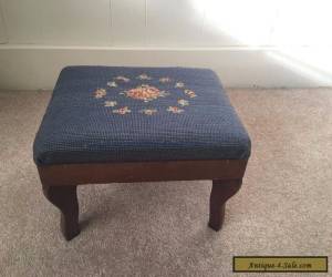 Item Vintage Needlepoint Footstool for Sale