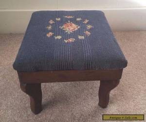 Item Vintage Needlepoint Footstool for Sale
