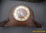 Vintage Wooden Art Deco Mantle Clock Wind Up Brass Mechanisum for Sale