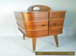 VINTAGE SEWING BOX TABLE EAMES DANISH MID CENTURY MODERN TEAK ART DECO 50s 60s for Sale