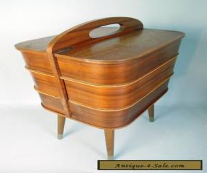 Item VINTAGE SEWING BOX TABLE EAMES DANISH MID CENTURY MODERN TEAK ART DECO 50s 60s for Sale