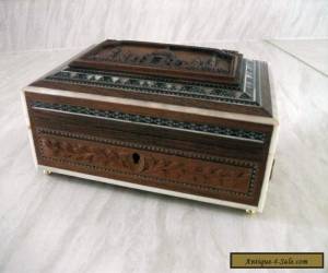 Item Vintage Indian Carved wooden box with ball feet for Sale