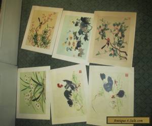Item Set of 6 Vintage Chinese Watercolours in folder  for Sale