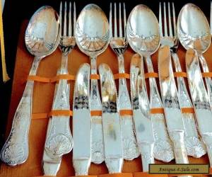 Item VINTAGE ELEGANT SILVER PLATED CUTLERY SET FOR 12 PERSONS BOXED ITALY for Sale