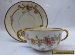 Limoges Vignaud Porcelain Bouillon Cup & Saucer for Sale