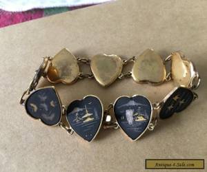 Item Vintage K24 Japanese Damascene bracelet and earring set c1940's for Sale
