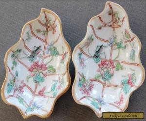 Item ANTIQUE CHINESE PORCELAIN PAIR DISHES TONG ZHI 1862 CRICKETS for Sale