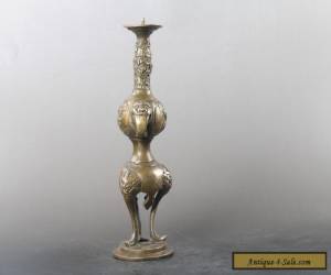 Item Rare Chinese Hand Carved brass Candlestick C153 for Sale