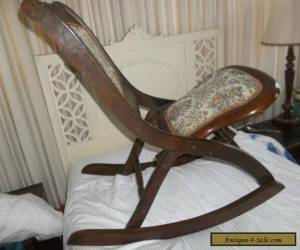 Item Vintage Wood Folding Rocker Rocking Chair Antique Beautiful Ornate for Sale