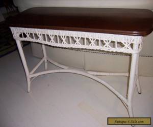 Item RARE BAR HARBOR WICKER W/ SOLID WOOD TOP TABLE  for Sale