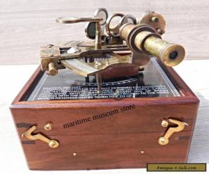 Item Antique Brass Nautical Sextant with wooden Box.. for Sale