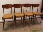 Set of 4 Mid-Century Danish Modern Rope Teak Dining Chairs for Sale