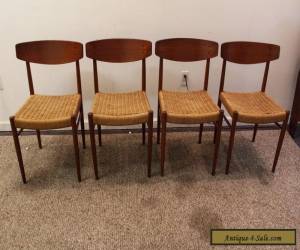 Item Set of 4 Mid-Century Danish Modern Rope Teak Dining Chairs for Sale