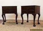 Vintage Pair of Mahogany Chippendale Ball & Claw Foot 1-Drawer Nightstands for Sale