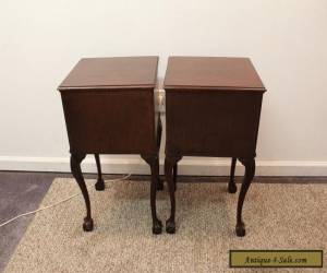 Item Vintage Pair of Mahogany Chippendale Ball & Claw Foot 1-Drawer Nightstands for Sale