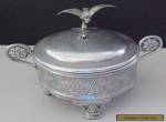 Antique Meriden Company Silver Plate Jewelry Casket Box ~Bird Handle & Bee Lid for Sale
