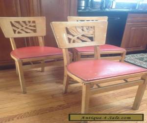 Item (3) Vintage Stakmore Mid-Century Modern  Wooden Folding Chairs   for Sale