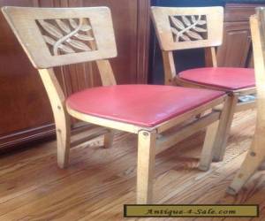 Item (3) Vintage Stakmore Mid-Century Modern  Wooden Folding Chairs   for Sale