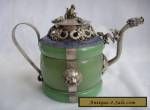 Chinese handwork green jade bracelet inlay tibet-silver drago teapot  for Sale