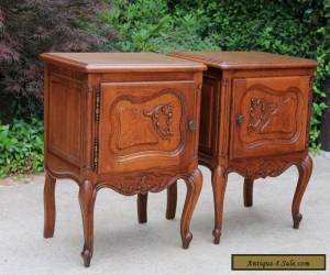 Item Antique French Rococo Oak PAIR Small Side Cabinets End Tables Nightstands for Sale