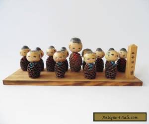 Item Japanese Kokeshi Doll School Class Group - Vintage for Sale