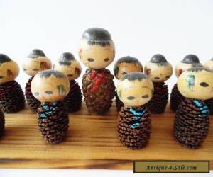 Item Japanese Kokeshi Doll School Class Group - Vintage for Sale
