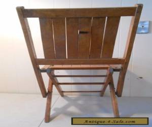 Item Antique Simmons Co.?  Wooden Folding Chairs Vintage Wood Slat Seat  for Sale