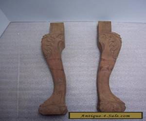 Item PAIR OF VINTAGE QUEEN ANNE BALL & CLAW FEET, ORNATE CARVED LEGS, FURNITURE PARTS for Sale