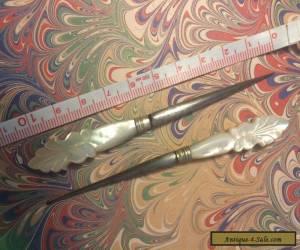 Item Gorgeous Pr. Antique Victorian Sewing Box Tools Awl & Hook. Early 1800's for Sale