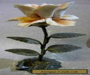 Item Vintage antique handmade metal and pottery flower for Sale