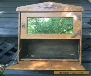 Item Antique Men's Solid Oak Barbers Shaving Cabinet Mirror, Medicine Cabinet for Sale