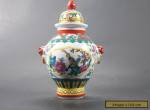 Chinese Hand painting Cloisonne flower Porcelain Storage tank C1027 for Sale