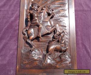 Item antique french 19th architectural carved wood door panel.walnut for Sale